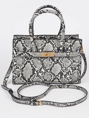 BNWT Python Snake Print Top Handle Convertible Crossbody Bag